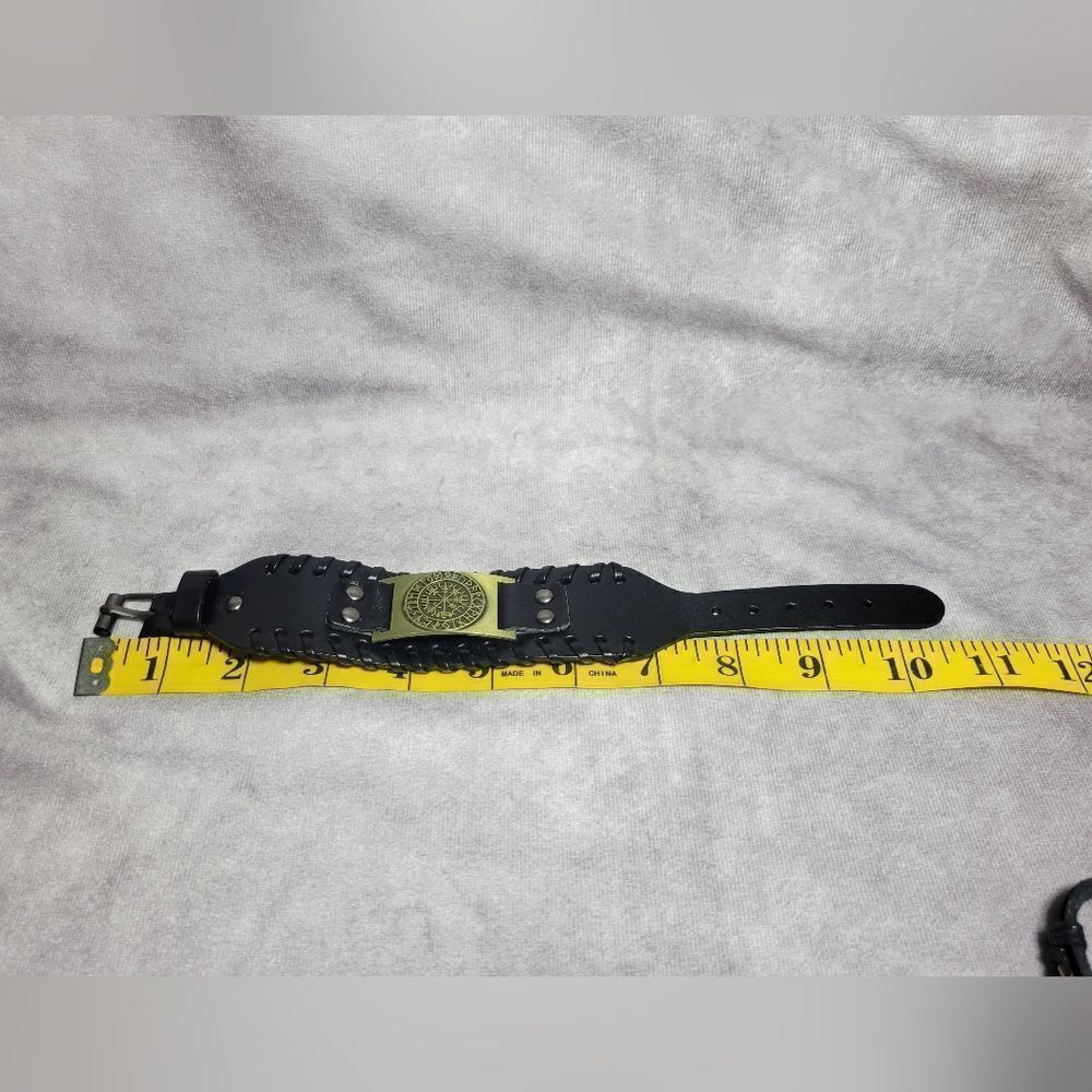 Black Genuine Leather and Dualtone Adjustable Bracelets - Picture 12 of 16